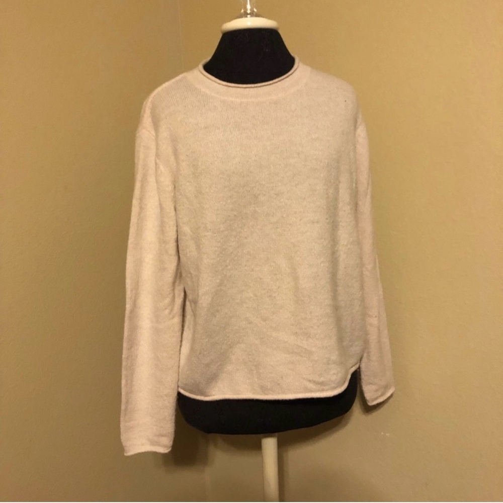 ASOS Classic Cream Crew Neck Soft Yarn Sweater with Rolled Hems and Rollneck ❤️
